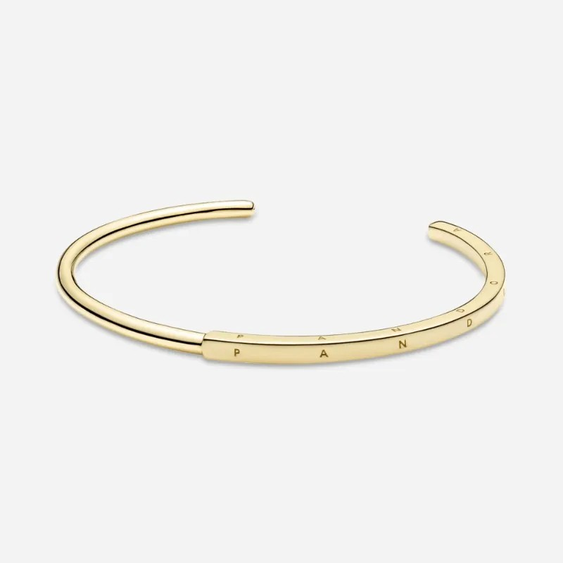 Brazalete Rígido I-D Signature Recubrimiento en Oro de 14k