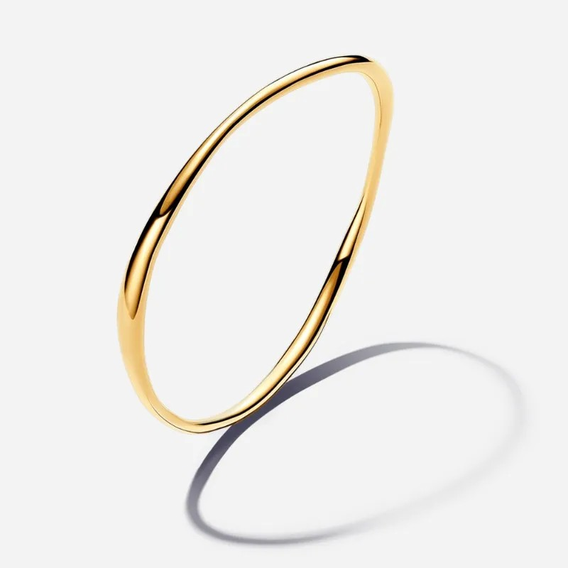 Brazalete Rígida Forma Orgánica Oro